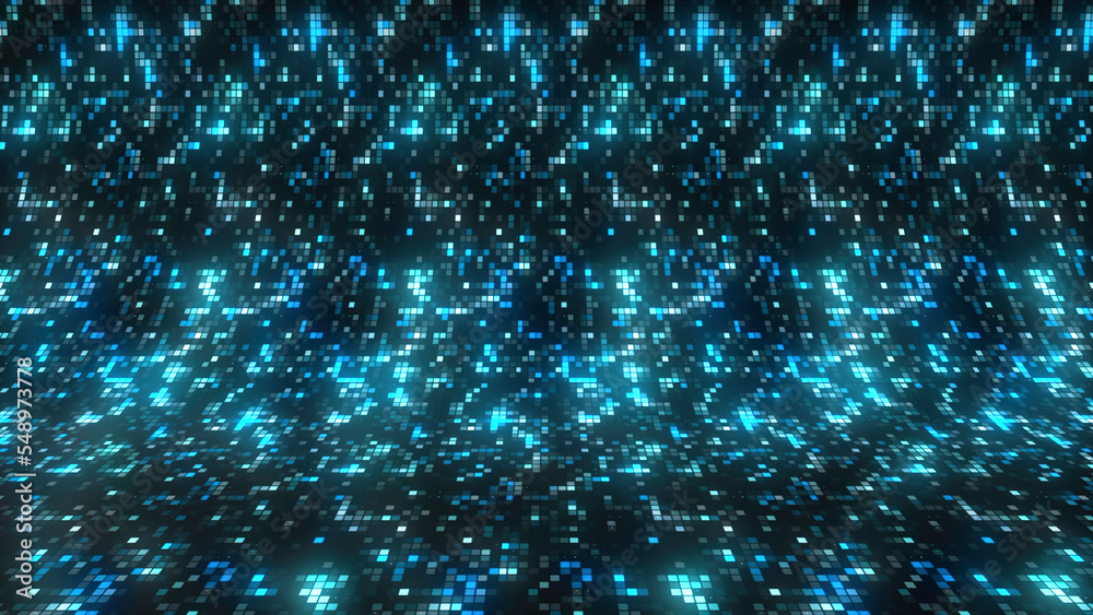 Aufkleber moving 3d background with shiny squares. motion. beautiful background with shimmering disco-style pi