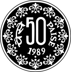 Indian coin 50 paise vector design