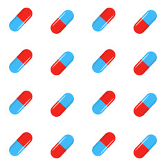 seamless pattern with pills and capsules