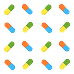 Pill flat icon isolated on white background.