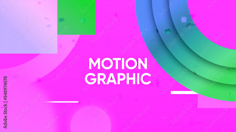Poster animation with moving colorful figures for background. motion. stylish animation for motion graphics