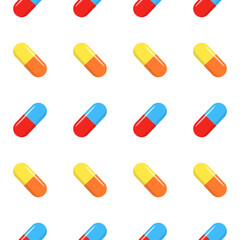 Pill flat icon isolated on white background.