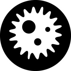 Bacterium, virus, germ line icon. 