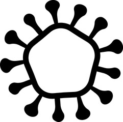 Bacterium, virus, germ line icon. 