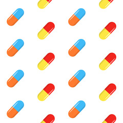 Pill flat icon isolated on white background.