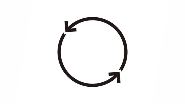 Arrow, rotating, circle symbol simple video