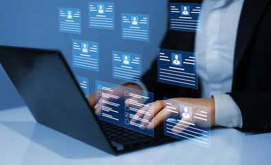 Employees must complete the online survey form, answer the test questions.Marked checklist on a...
