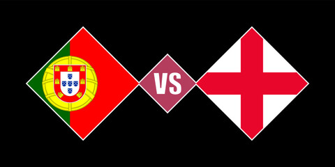 Portugal vs England flag concept. Vector illustration.