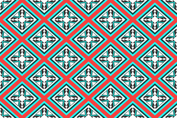 seamless thai pattern beautiful traditional oriental ethnic geometric pattern embroidery, abstract, texture, design, fabric, clothing, wrap, rug, vector illustration.