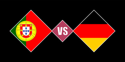 Portugal vs Germany flag concept. Vector illustration.