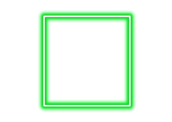 green color neon glowing light frame, overlay for photo or graphic