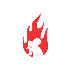 Rooster, chicken, cock. Abstract vector illustration, logo, icon.