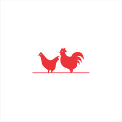 Rooster, chicken, cock. Abstract vector illustration, logo, icon.