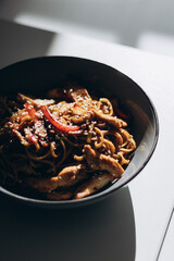 udon with meat and vegetables