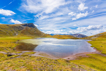 Scenic view of an idyllic lake in the Pyrenees known as Ib&oacute;n de Escalar