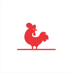 Rooster, chicken, cock. Abstract vector illustration, logo, icon.
