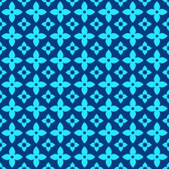 seamless pattern with blue flowers