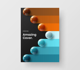 Abstract 3D spheres corporate identity template. Fresh company cover design vector concept.