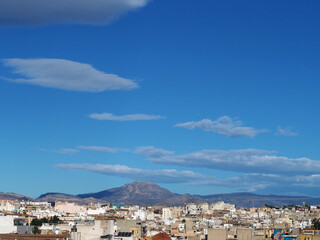 Fototapeta na wymiar Top view of a Spanish seaside town
