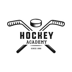 Set of vintage retro winter sport hockey emblem, logo, badge, label. mark, poster or print. Monochrome Graphic Art. Engraving style.