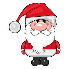 Vector cartoon illustration of Christmas cute Santa