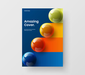 Amazing realistic balls booklet illustration. Abstract corporate brochure A4 design vector concept.