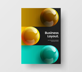 Simple presentation A4 design vector illustration. Isolated realistic balls company identity concept.