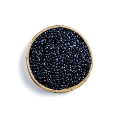 Black Beans (vigna Mungo, Black gram, Cowpea, Black Matpe). Vigna Mungo in threshing basket