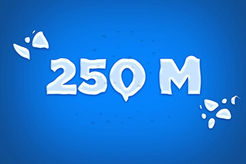 250 Million  subscribers celebration greeting banner with water Design