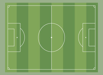 Football field or soccer field with green grass effect. Vector graphics.