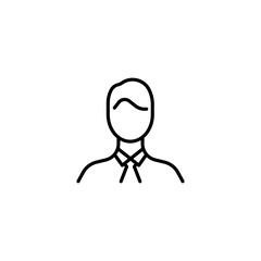 Boy an line icon. Man, boyfriend, employee, consultant, friend, teacher, father, brother, gentleman, mentor. People concept. Vector black line icon on a white background