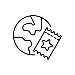 Coupon line icon. Sales, discounts, purchases, purchase, ticket, pricing policy, distance selling, buyer, business, income. Online store concept. Vector black line icon.