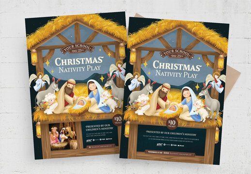 Christmas Nativity Play Flyer Template