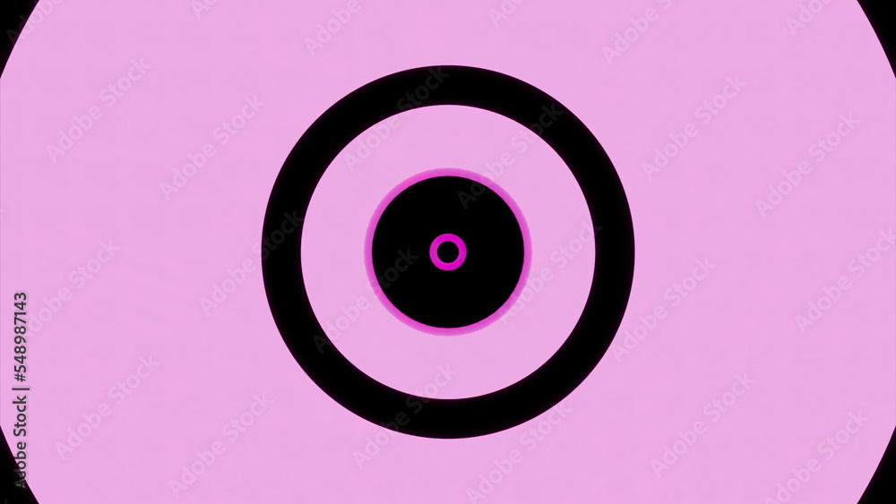 Fototapete light green and pink background . design.black large circles of different sizes move and narrow in a