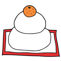 シンプルな鏡もちのイラスト