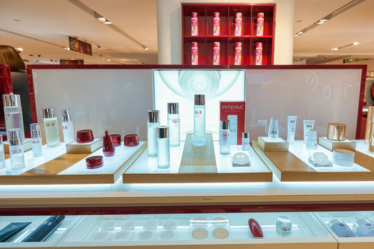 HONG KONG - CIRCA DECEMBER, 2019: personal care products on display at Harbour City shopping centre.