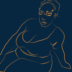 Mujer sensual verdadera, cuerpo no hegemónico