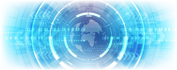 abstract blue background image technology concept and hi tech globe