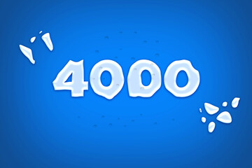 4000 subscribers celebration greeting banner with water Design