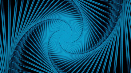 Blue background changing colors. Motion.A bright portal rotating slowly to the right side in 3D format.