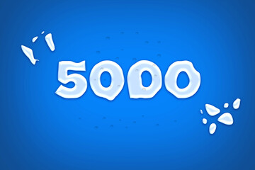 Fototapeta premium 5000 subscribers celebration greeting banner with water Design