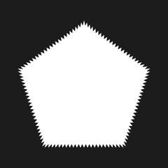 Zigzag Edge Pentagon Shape Border Frame