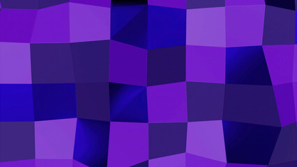 Purple and green background. Design.Bright squares in 3d format that rise and fall back in different directions.