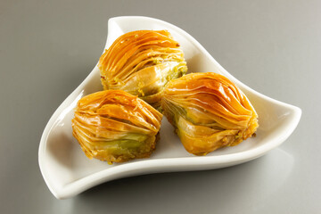 Turkish dessert baklava with pistachio