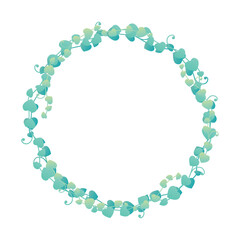 Vector illustration of ivy round frame.