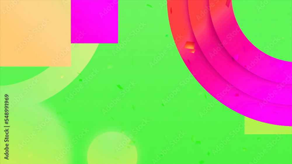 Aufkleber Moving background with colorful shapes. Motion. Modern stylish animation for intro. Intro with geometric shapes moving on colored background