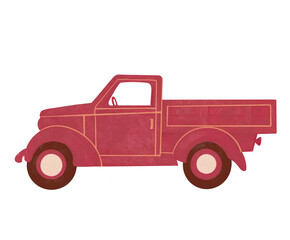 old red truck