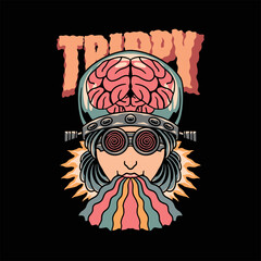 trippy psychedelic illustration vector design