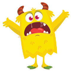 Funny cartoon monster character. Halloween design. Vector illustration of alien character