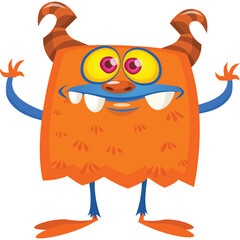 Funny cartoon monster character. Halloween design. Vector illustration of alien character